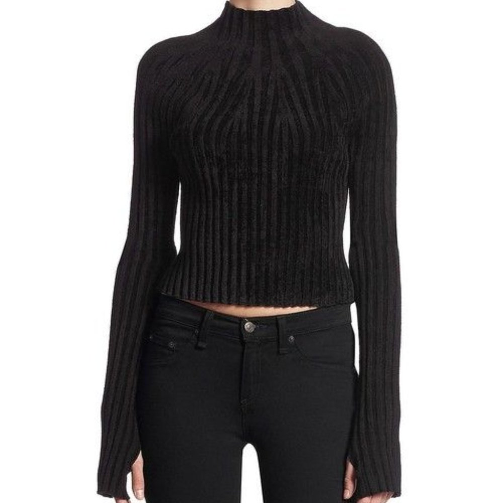 Helmut Lang funnel neck cropped sweater, XS